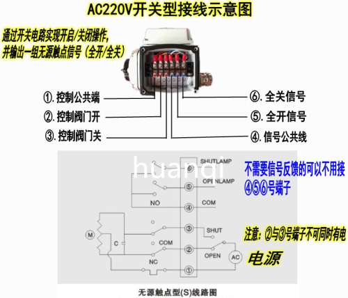 AC220V電動執(zhí)行器接線圖